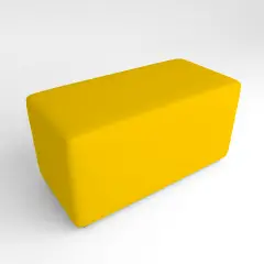 Flame-retardant faux leather ottoman 2 Seats H 40 Yellow For An Innovative School Environment