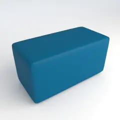 Pouf Ecopelle Ignifugo 2 Posti H 40 Azzurro Per Un Ambiente Scolastico Innovativo