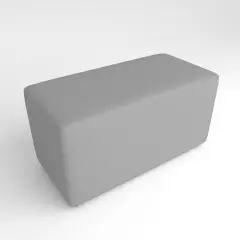 Flame-retardant faux leather ottoman 2 Seats H 40 Gray For An Innovative School Environment