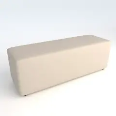 Pouf Ecopelle Ignifugo 3 Posti H 40 Bianco  Per Un Ambiente Scolastico Innovativo