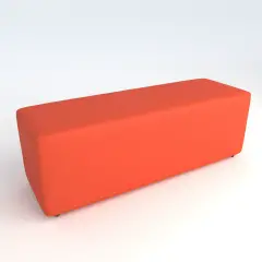 Pouf Ecopelle Ignifugo 3 Posti H 40 Arancio  Per Un Ambiente Scolastico Innovativo