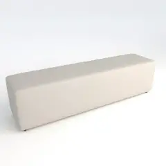 Flame-retardant faux leather ottoman 4 Seats H 40 White Perfect For Innovative School Environments