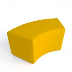 Curved Flame Retardant Faux Leather Ottoman H 40 Yellow For Innovative School Environments