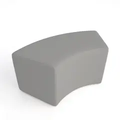 Curved Flame Retardant Faux Leather Ottoman H 40 Gray For Innovative School Environments