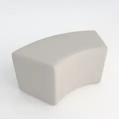 Curved Flame Retardant Faux Leather Ottoman H 46 White For Innovative School Environments