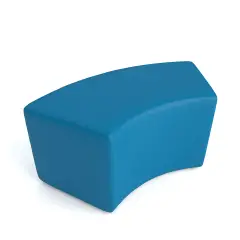 Curved Flame Retardant Faux Leather Ottoman H 46 Light Blue For Innovative School Environments