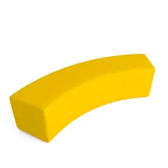 Curved Flame Retardant Faux Leather 2 Seater H 46 Yellow For Innovative School Environments