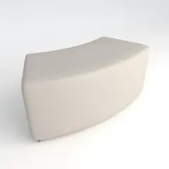 Curved Flameproof Faux Leather Pouf 45. H 40 White For Innovative School Environments