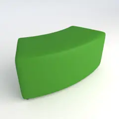 Curved Flame Retardant Faux Leather Pouf 45. H 40 Green For Innovative School Environments