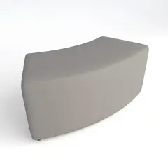 Curved Flame Retardant Faux Leather Pouf 45. H 40 Gray For Innovative School Environments