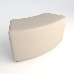 Curved Flame Retardant Faux Leather Pouf 45. H 46 White For Innovative School Environments