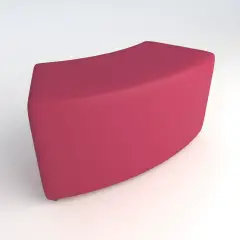 Curved Flame Retardant Faux Leather Pouf 45. H 46 Fuchsia For Innovative School Environments