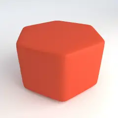 Pouf Ecopelle Ignifugo Esagonale H 46 Arancio Per Ambienti Scolastici Innovativi