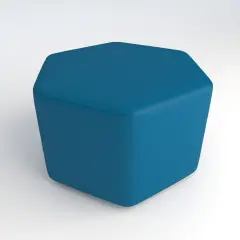 Pouf Ecopelle Ignifugo Esagonale H 46 Azzurro Per Ambienti Scolastici Innovativi