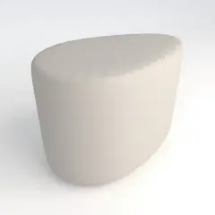 Flameproof Faux Leather Ottoman Drop H 46 White For Innovative School Environments