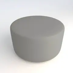 Flame-Retardant Faux Leather Pouf Round H 40 Gray For Innovative School Environments