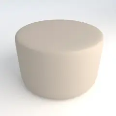 Flame-Retardant Faux Leather Pouf Round H 46 White For Innovative School Environments