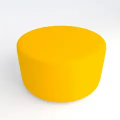 Round Flame-Retardant Faux Leather Ottoman H 46 Yellow For Innovative School Environments