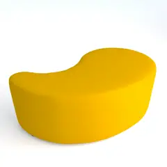 Flame-retardant faux leather pouf Virgola H 40 YellowFor Innovative School Environments