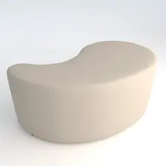 Flame-retardant faux leather pouf Virgola H 46 White For Innovative School Environments