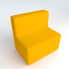 Faux Leather Fireproof Sofa 2 Seats H 40 Yellow For Innovative School Environments