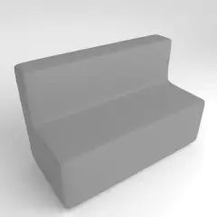 Fireproof Faux Leather Sofa 3 Seats H 40 Gray For Innovative School Environments