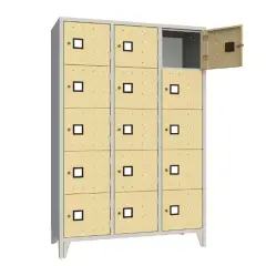 15-Place Square File Cabinet - Sand Doors - CAM Compliant