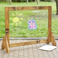 Lavagna Creativa in Vetro Acrilico Trasparente, Legno per Esterni
