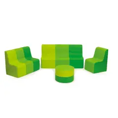 Salottino Morbido Shade per Bambini Nido e Infanzia - 4 Elementi Verde