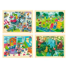 Observation Puzzles: Respect and Civil Coexistence, Set 4 Ecological Wooden Puzzles