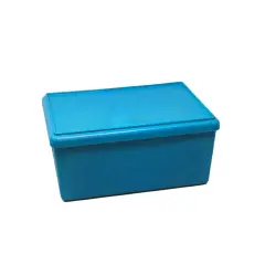 Container with Re-Wood Lid, 100% Material , PEFC Certified, Light Blue