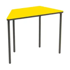 Modular Trapezoid Desk Secondary School, Height 70 cm. Yellow Top