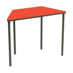 Modular Trapezoid Desk Secondary School, Height 70 cm. Red Top