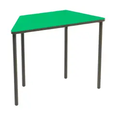 Modular Trapezoid Desk Secondary School, Height 70 cm. Green Top