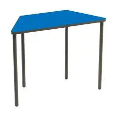 Modular Trapezoid Desk Secondary School, Height 70 cm. Blue Top