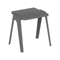 Polypropylene Stackable Single Seat Bench for Outdoors, Height 64 cm. Gray