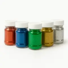 Eco-friendly Recycled Cellulose Glitter, Bio-Glitter Fine Grain 50 Gr. 5 Assorted Colors