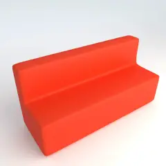 Fireproof Faux Leather Sofa 4 Seats H 46 Orange For Innovative School Environments