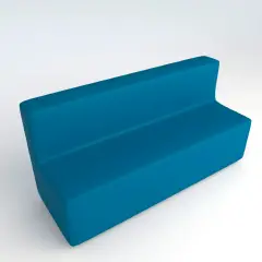 Fireproof Faux Leather Sofa 4 Seats H 46 Light Blue For Innovative School Environments