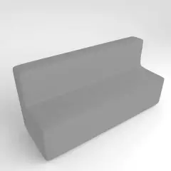 Faux Leather Fireproof Sofa 4 Seats H 46 Gray For Innovative School Environments