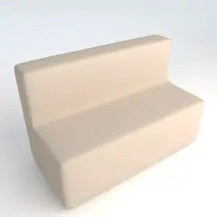 Fireproof Faux Leather Sofa 3 Seats H 46 White For Innovative School Environments