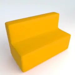 Faux Leather Fireproof Sofa 3 Seats H 46 Yellow For Innovative School Environments