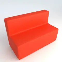 Fireproof Faux Leather Sofa 3 Seats H 46 Orange For Innovative School Environments