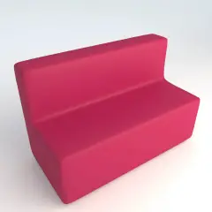 Faux Leather Fireproof Sofa 3 Seats H 46 Fuchsia For Innovative School Environments