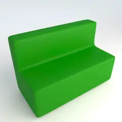 Fireproof Faux Leather Sofa 3 Seats H 46 Green For Innovative School Environments