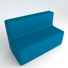 Fireproof Faux Leather Sofa 3 Seats H 46 Light Blue For Innovative School Environments