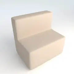 Flameproof Faux Leather Sofa 2 Seats H 46 White For Innovative School Environments