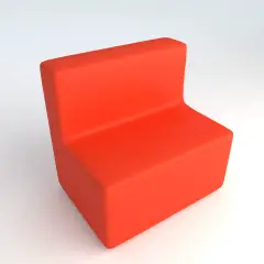 Flameproof Faux Leather Sofa 2 Seats H 46 Orange For Innovative School Environments