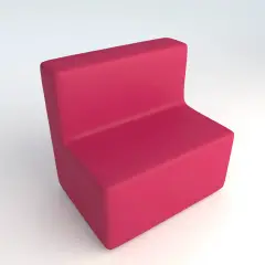 Faux Leather Fireproof Sofa 2 Seats H 46 Fuchsia For Innovative School Environments