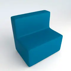 Flameproof Faux Leather Sofa 2 Seats H 46 Light Blue For Innovative School Environments